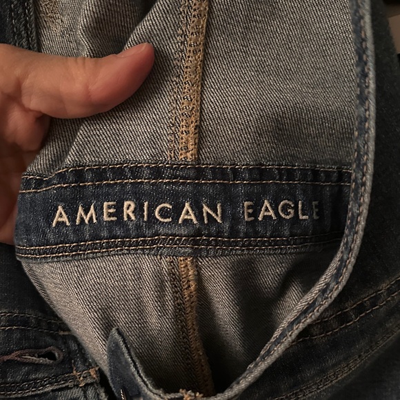 Upcycle vintage quilt .. Denim Overalls with Colorful Crochet Patches - Picture 6 of 7